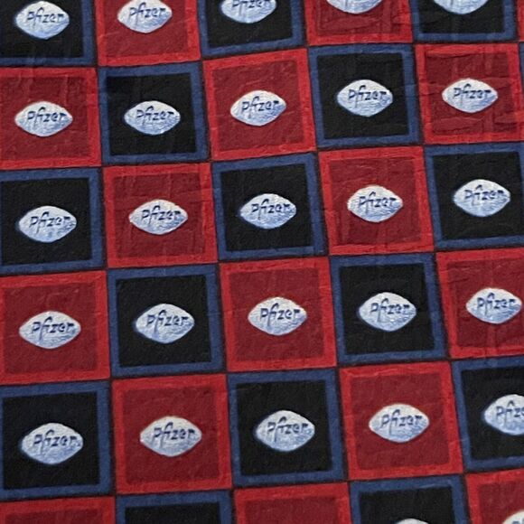 Ancient Ties Inc. Hand Made 100% Silk Men’s Neck Tie Pfizer Pill Print - Picture 9 of 9